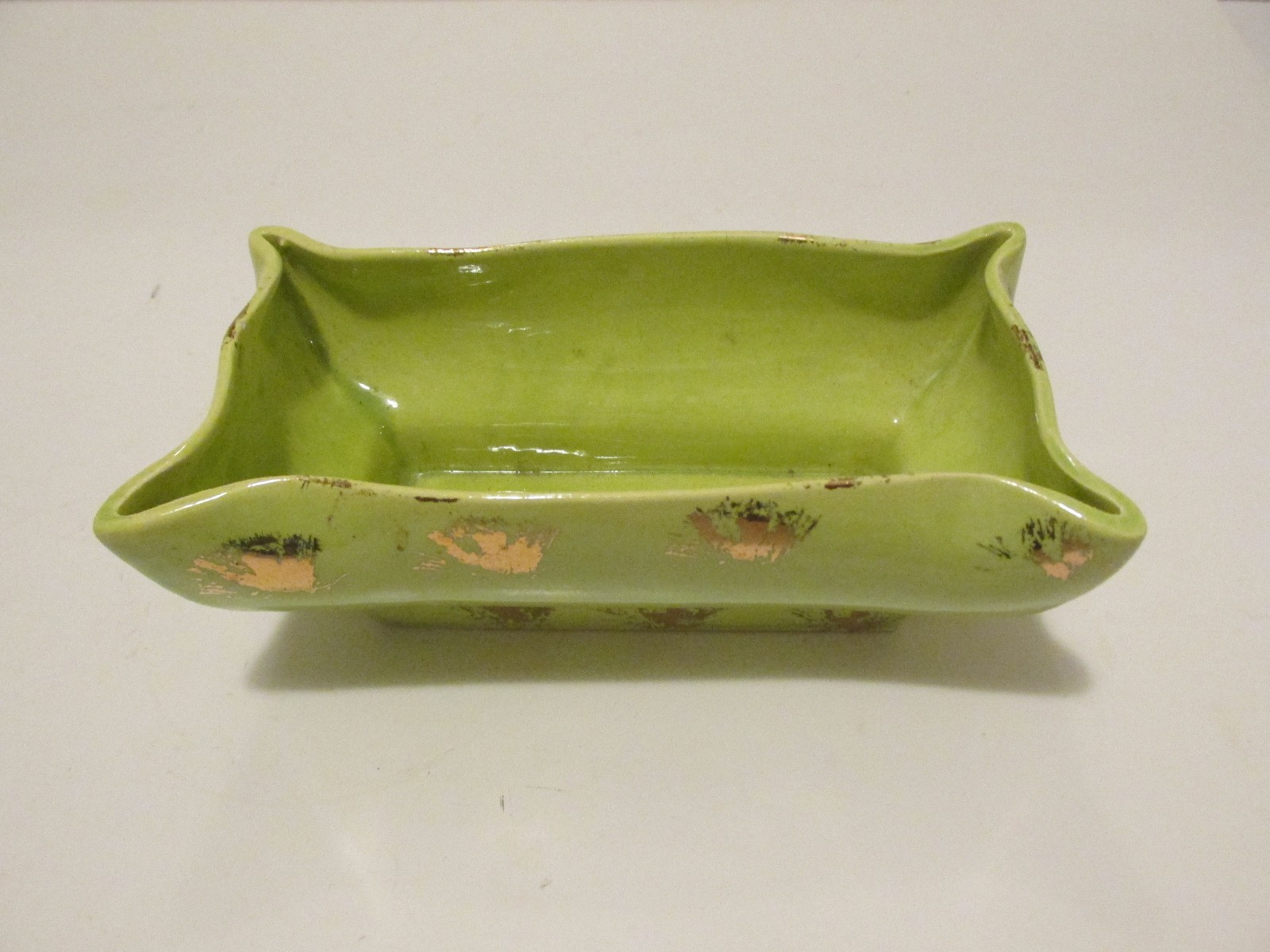 VINTAGE CERAMIC RECTANGULAR POTTERY VASE OR PLANTER