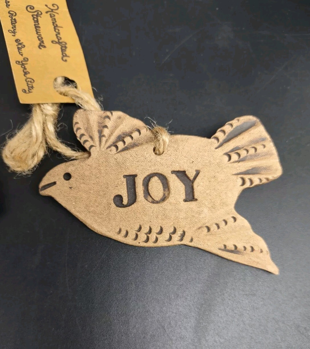 Clay Pottery Christmas Ornaments – CAROL WEISS Hand Crafted 3″ PAX & JOY Doves