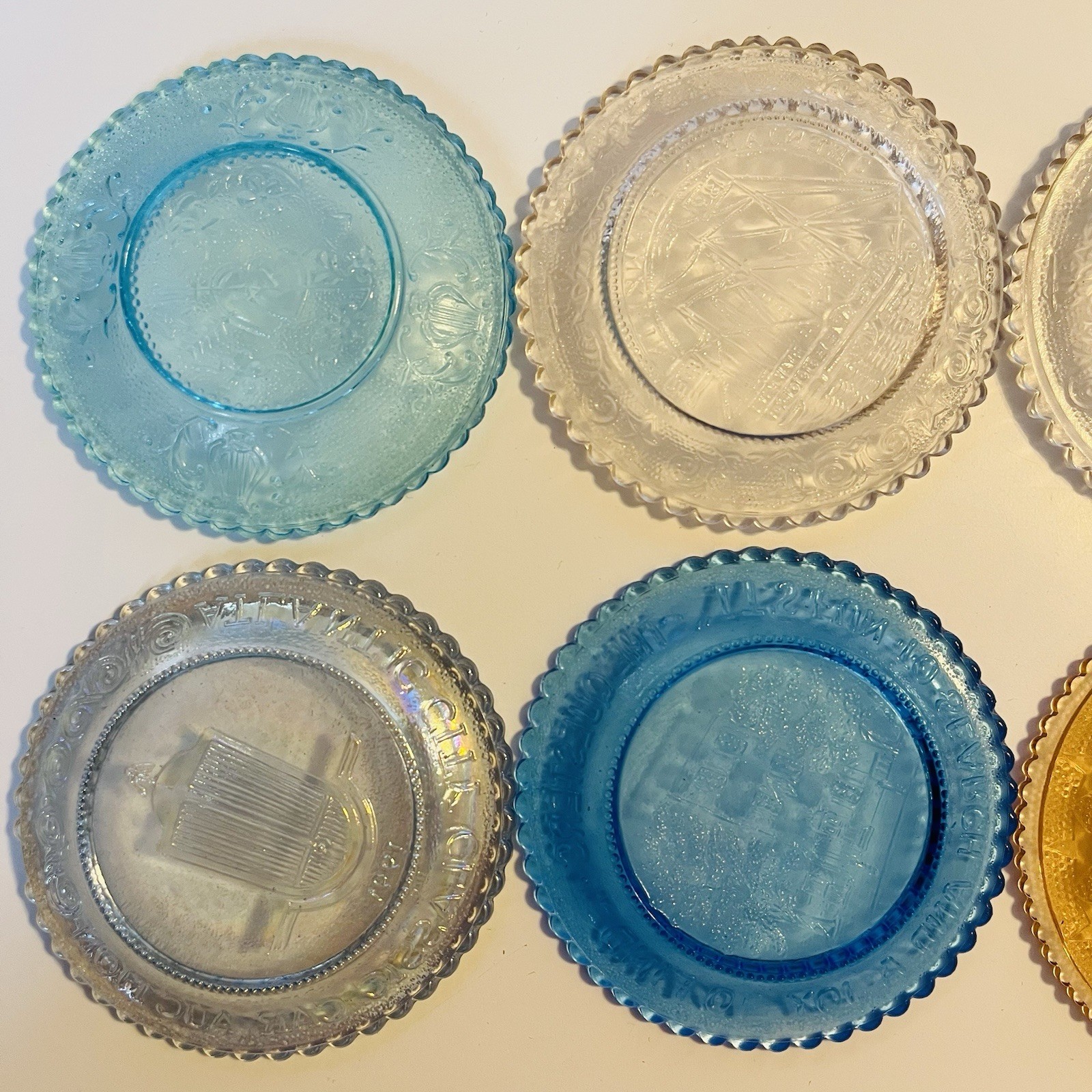 Lot of 8 Vtg Art Glass Cup Plates / Minis – Westmoreland – Boyd – Wheaton & MORE