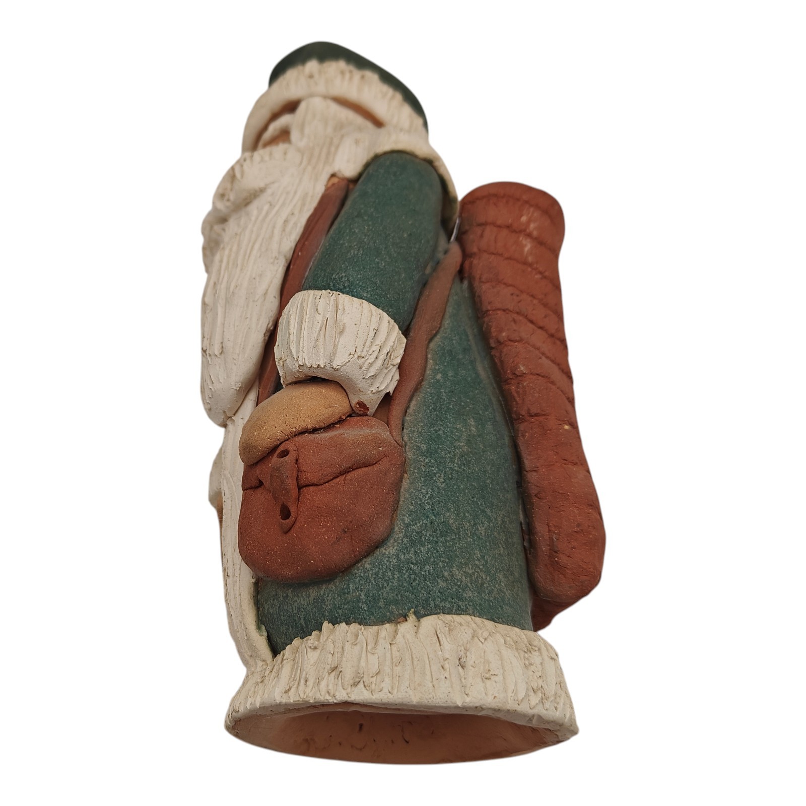 Studio Art Pottery Clay Santa Tea Light Holder Planter Signed