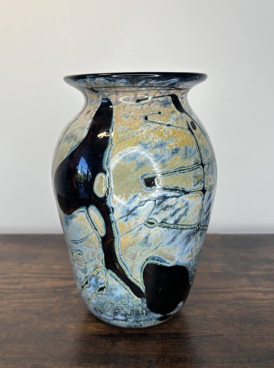 Vintage A GLASS EXPERIENCE ART GLASS THICK-WALLED VASE DATED 1981