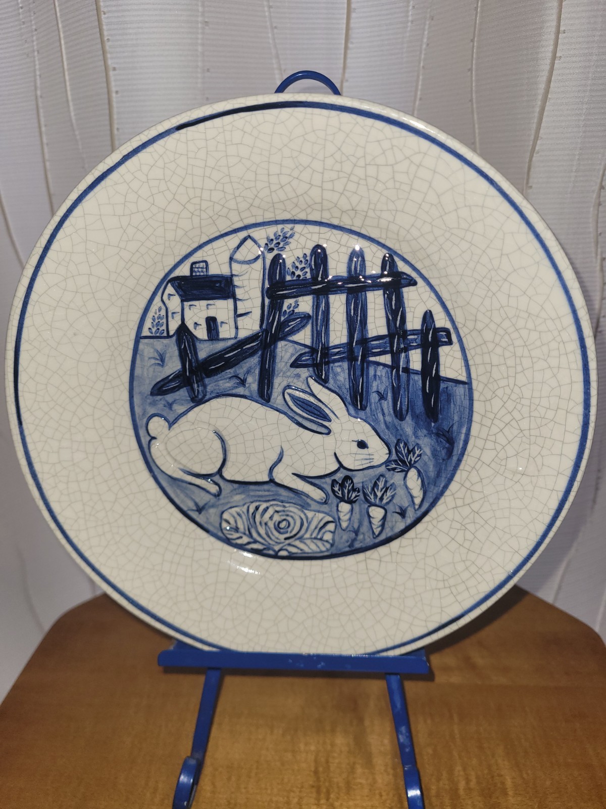Dedham Pottery Potting Shed Bunny Rabbit Plate 8 Inch