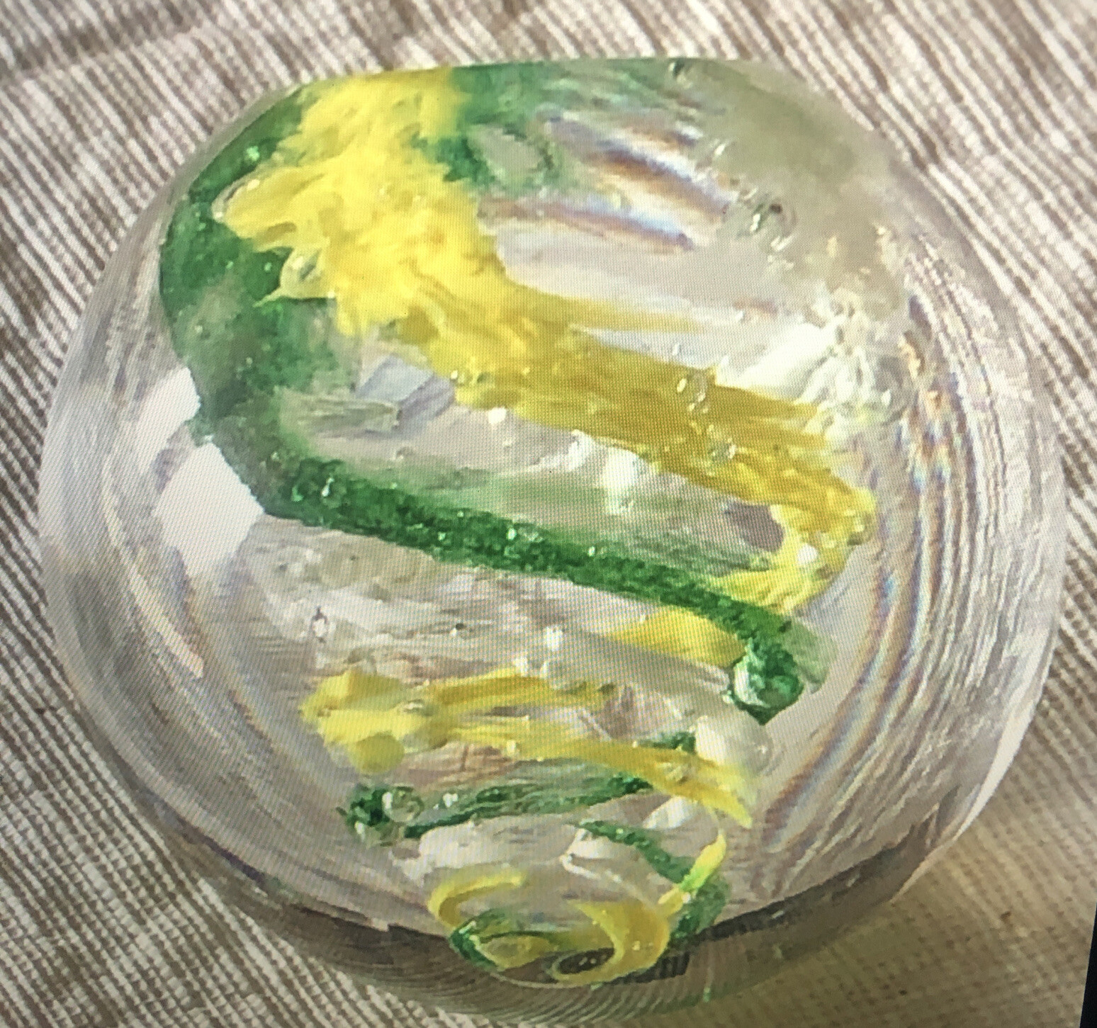 Vintage KISSLINGER KRISTALL-GLAS Handarbeit Rattlenberg / Tirol Paperweight