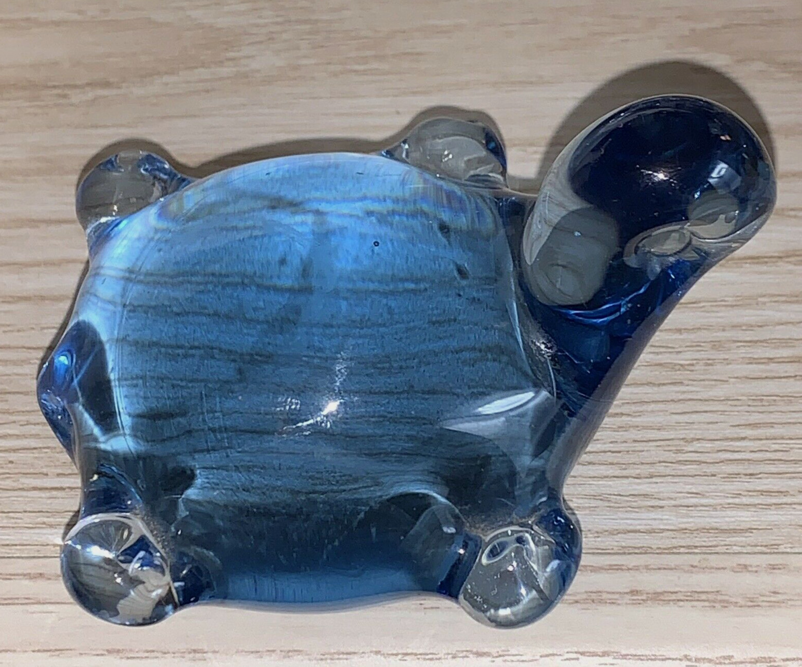 Turtle Blue Glass Figurine/ Paperweight /3.25″ l x 2.25″ w