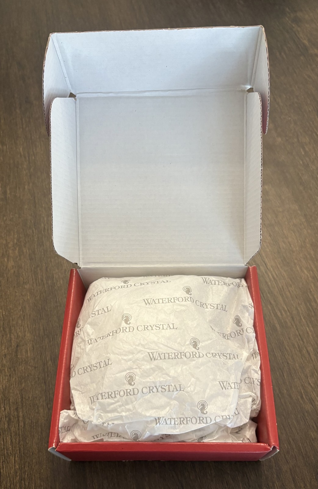 Waterford Crystal Snowflake Ornament Cut Glass with Box Red Ribbon Holiday Gift