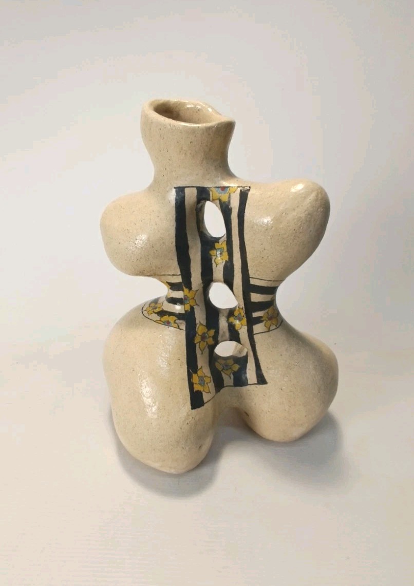 Sculptural Ceramic Vase – Abstract Female Form. Creative Sculpture Vase.