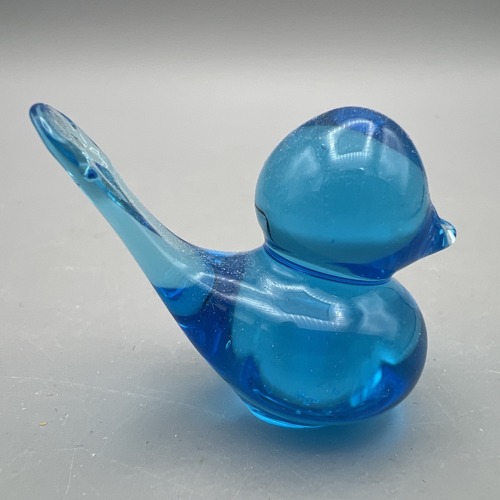 6 Vtg Handblown Art Glass Bird Figurines Paperweights 2 Signed -1 Glows 2”
