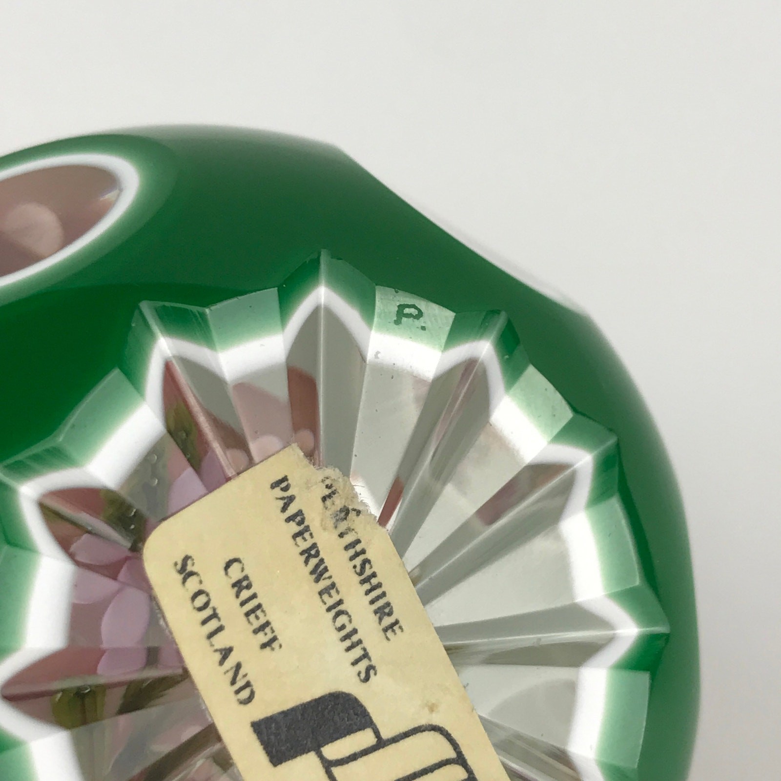 Perthshire 1998B Miniature Double Overlay Flower Bouquet Faceted Paperweight