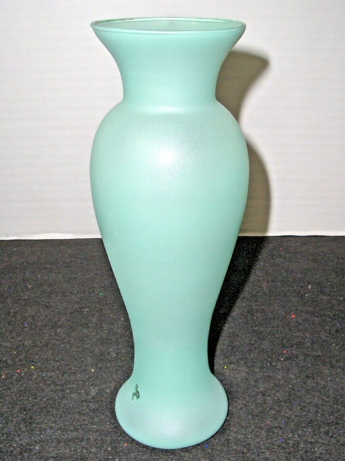 Vintage Green Glass Vase 8 3/4″ Tall