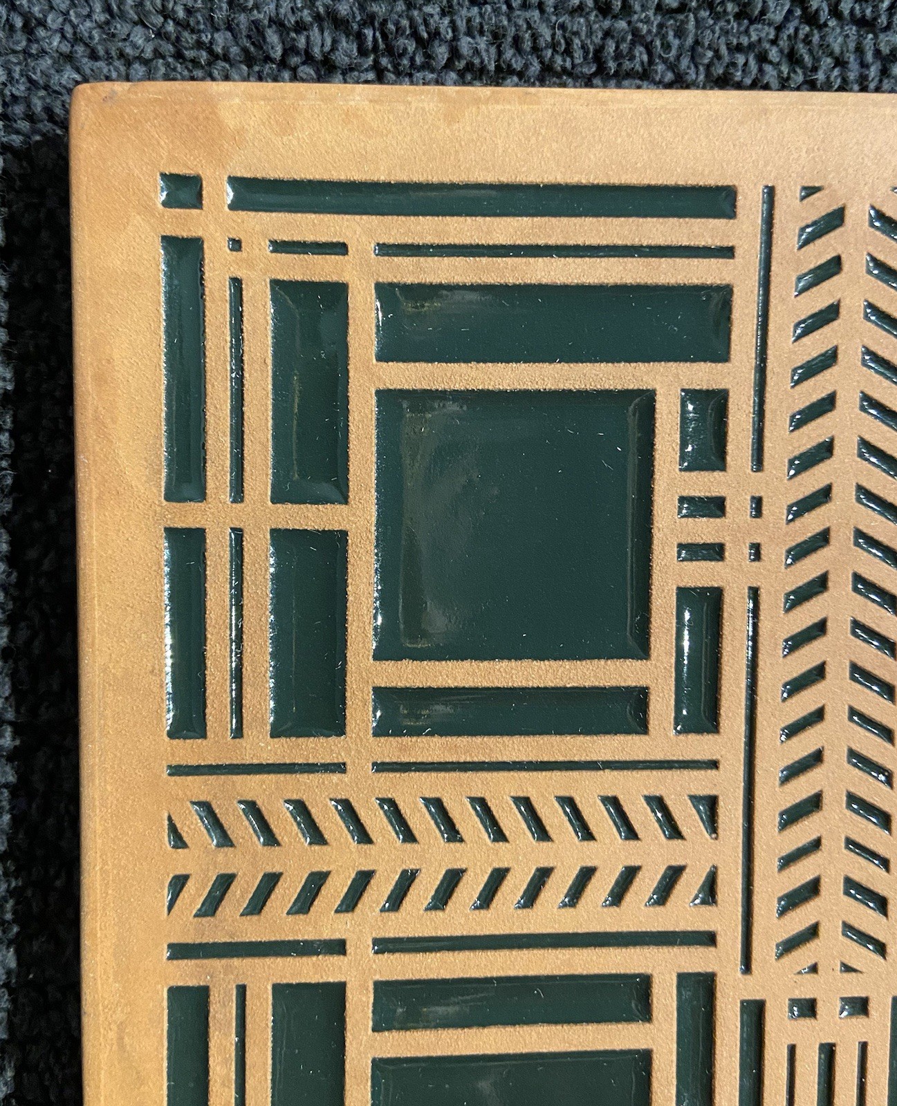 Frankoma Pottery Frank Lloyd Wright Willits Skylight Terracotta Tile Trivet