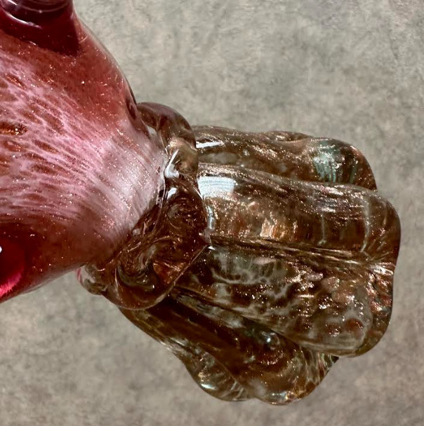 Vintage Fratelli Toso 11″ Pink Avventurina Murano Glass Duck With Wings