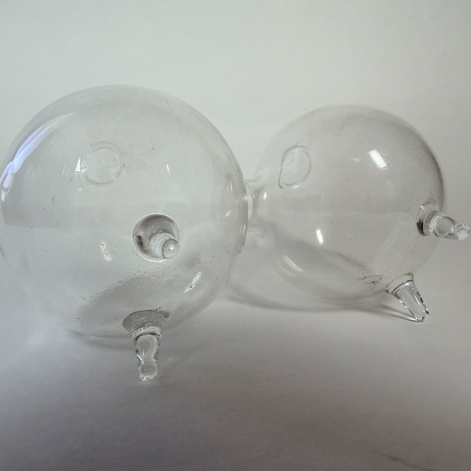 Vase Borosilicate Hand Blown Clear Glass Double Round Sphere Boob Vase Joke