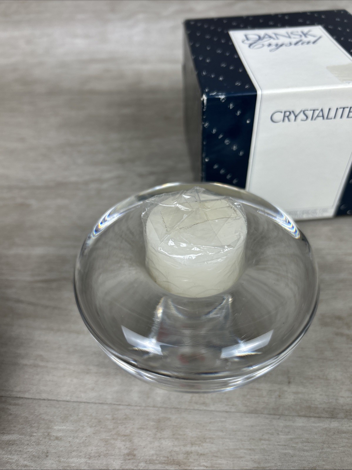 Dansk MCM Lead Crystal Glass Votive or Taper Candle Holder Style 01702 CL JAPAN