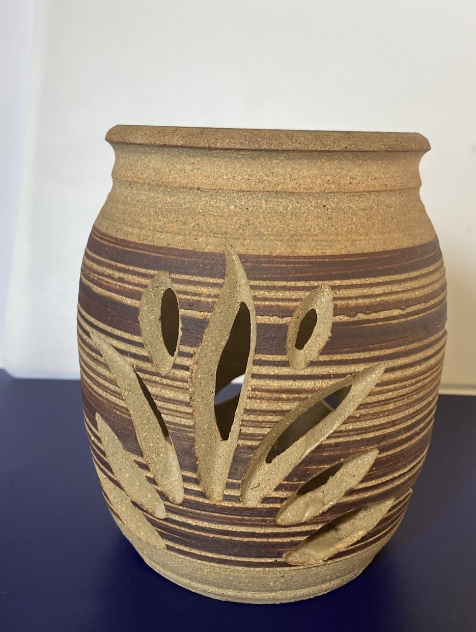 Studio Art Pottery Cut Out Tea Light Holder 5.5 X 4 Inches