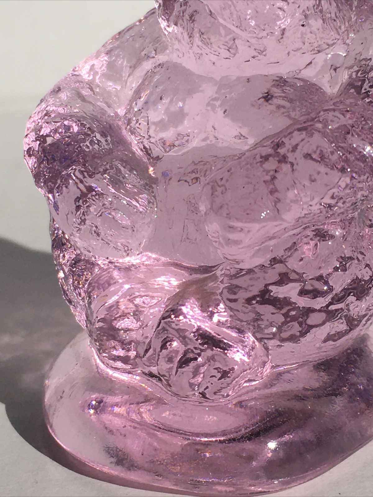 Boyd Crystal Art Glass Sonny The Gorilla Pearly Pink R (Color Retired 11-25-02)