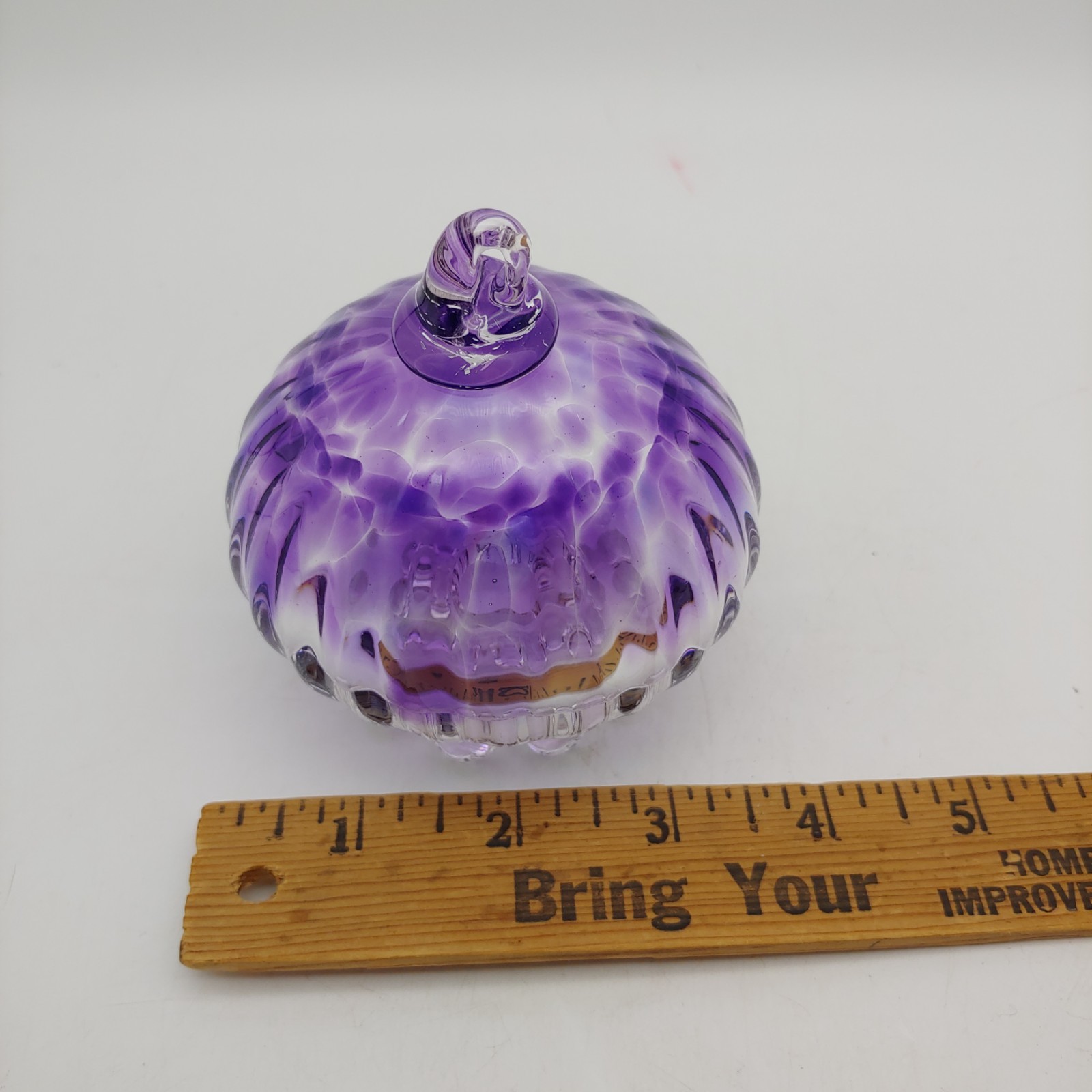 Handmade Jellyfish Air Plant Hanging Planter Vase – 3.5″ Purple Hand Blown Glass