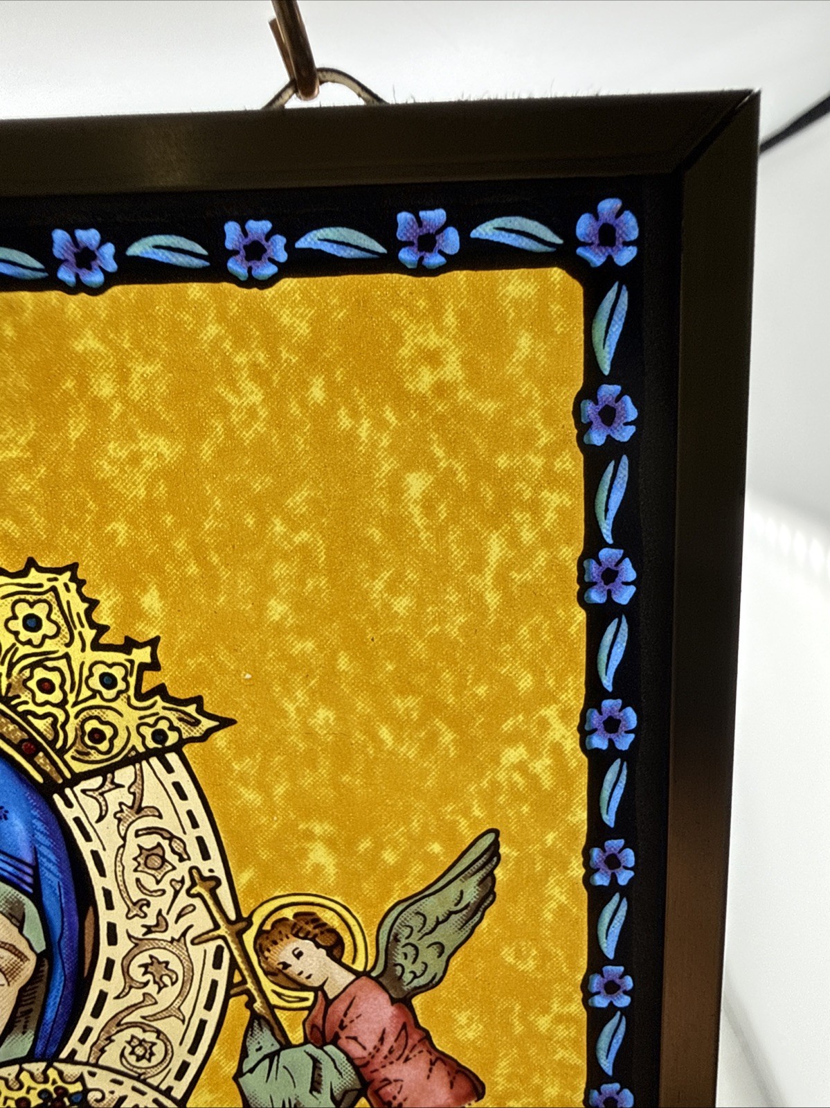GLASSMASTERS Stained Glass Suncatcher Our Lady Of Perpetual Help 7 3/8″ x 5 3/8″