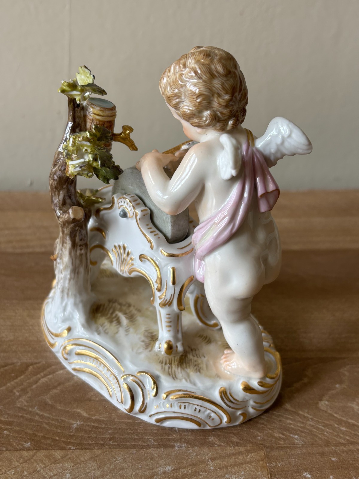 Lovely Meissen Figurine Cupid Sharpening an Arrow