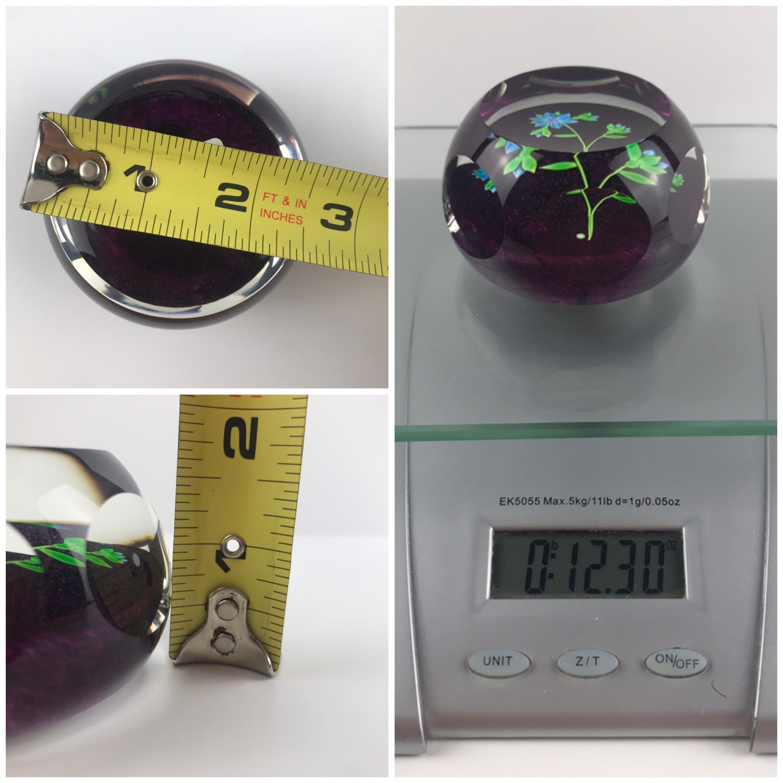 Perthshire Club Fourth Annual Collectors 2001 PPCC Flower Faceted Paperweight
