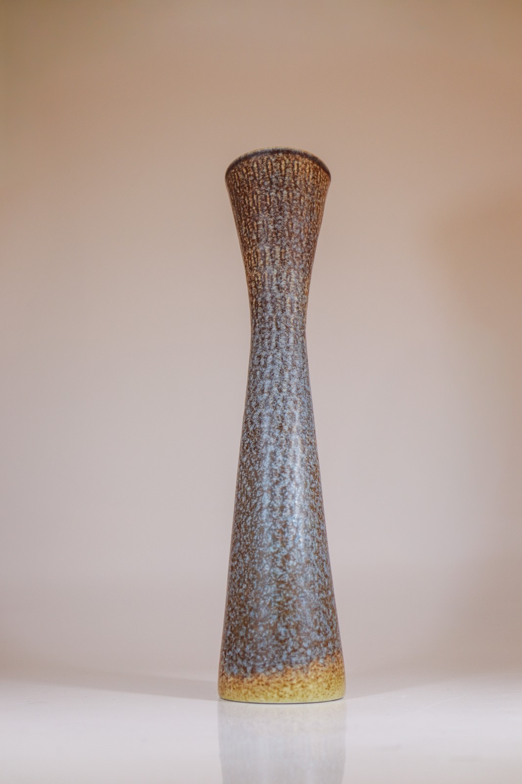 Large Blue & Brown Speckled Vase Carl-Harry Stålhane Rörstrand Midcentury Modern