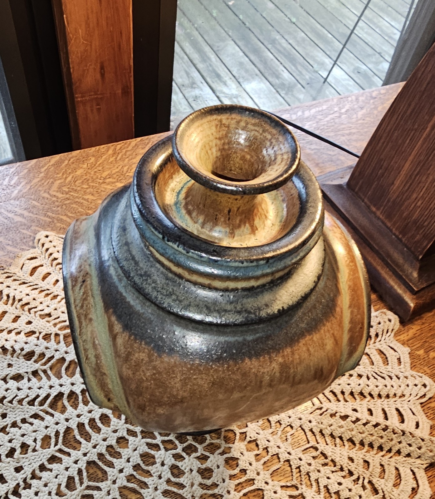 Large Martin Butt Signed Studio Art Pottery Lidded Jar, 11″ x 7″ Stoneware…