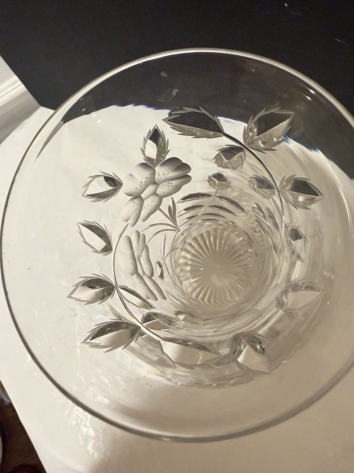 Antique early 1900s Amer Brilliant Period ABP Cut Glass Corset Vase 12” H Flower