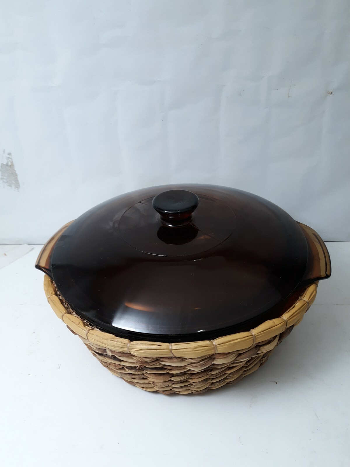 Anchor Hocking Fire King #437 Amber Casserole Dish with Lid & Basket 1-1/2 QT