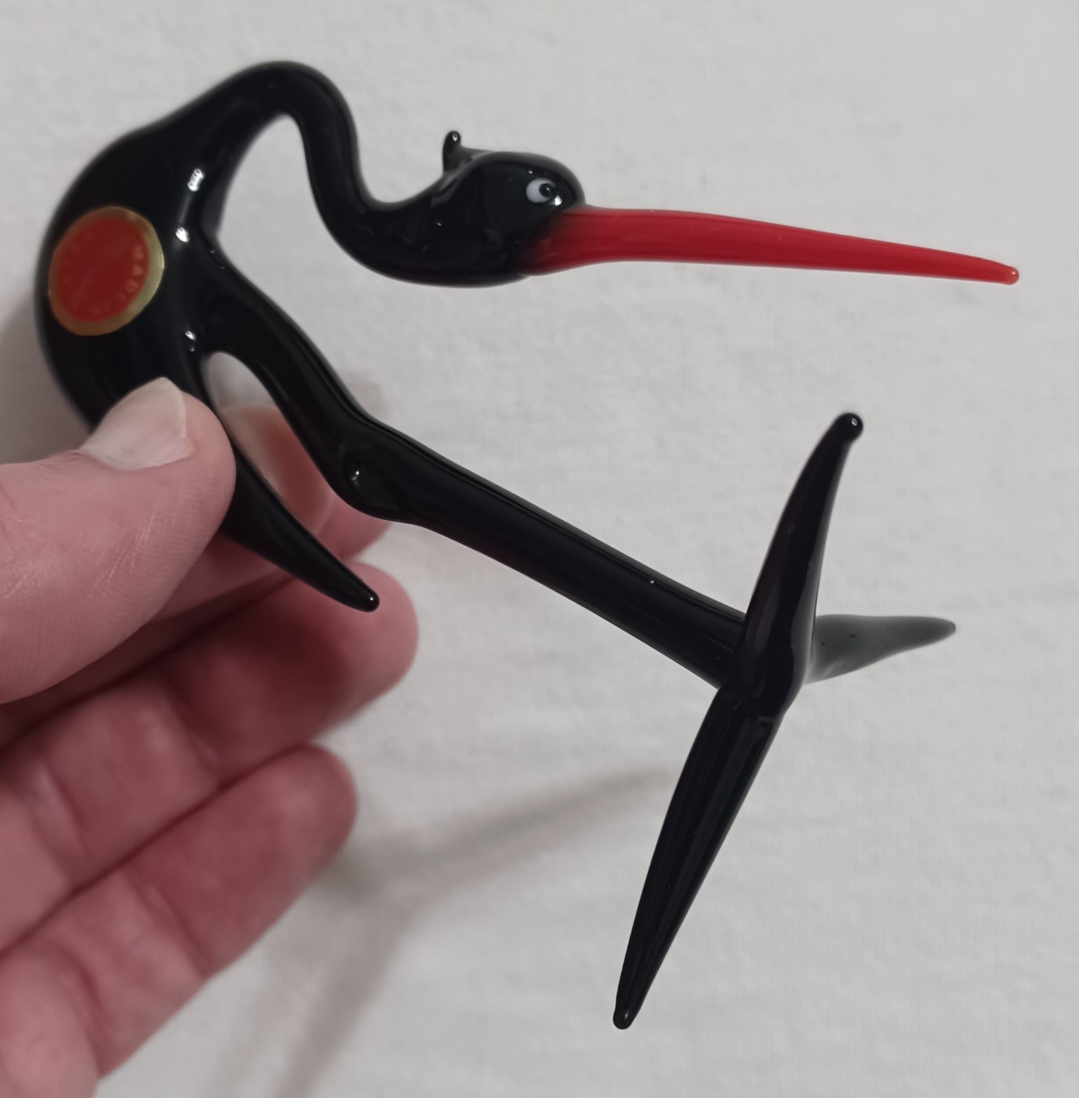 (2) Rare MURANO Glass Cranes, Italian Murano Glass Miniature Figurine Herons 👀
