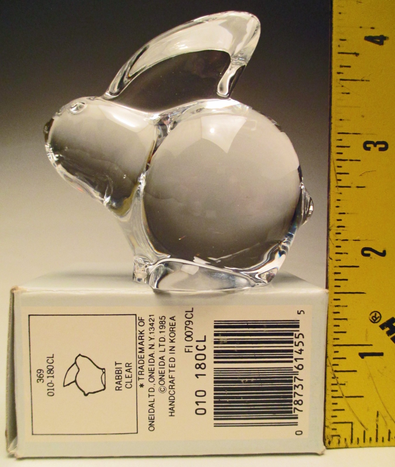 Vintage Oneida 24% Lead Crystal Bunny Rabbit #369 with Label and Box