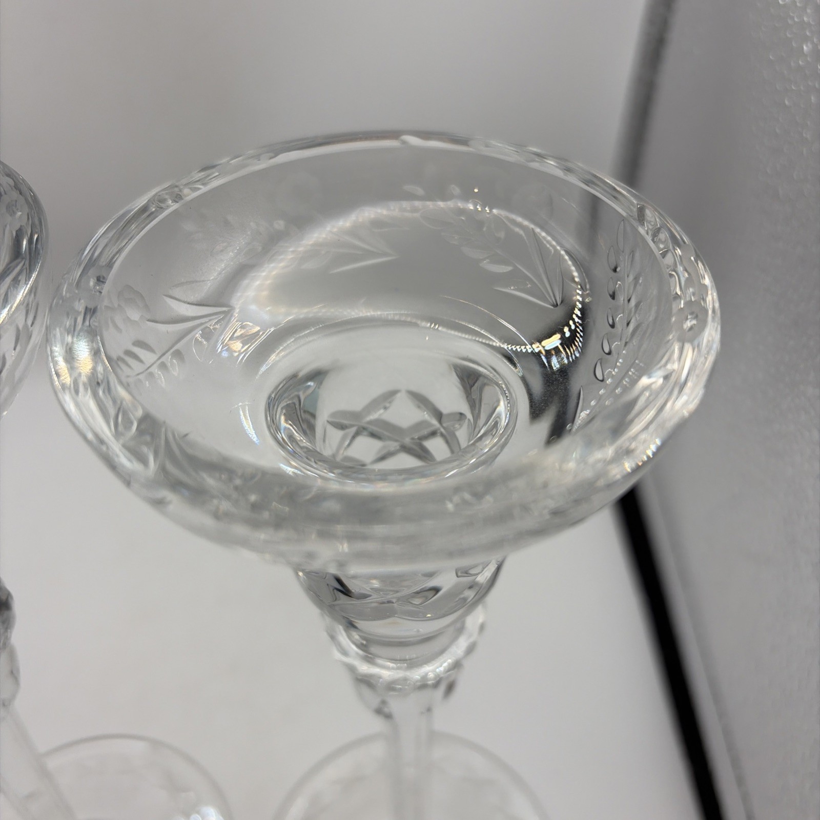 2 Rogaska GALLIA 8 inch Crystal Candle Stick Holders Clear Glass Elegance Vtg