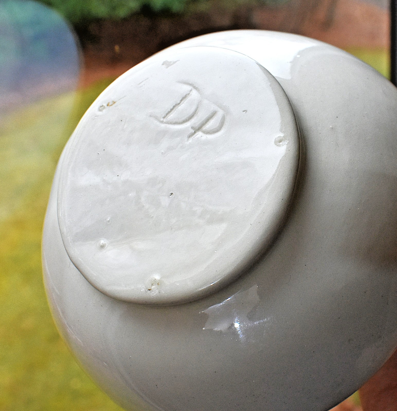 Midcentury Namron Art Deco Pottery Handmade Daisy Handled Vase Incised DP Mark