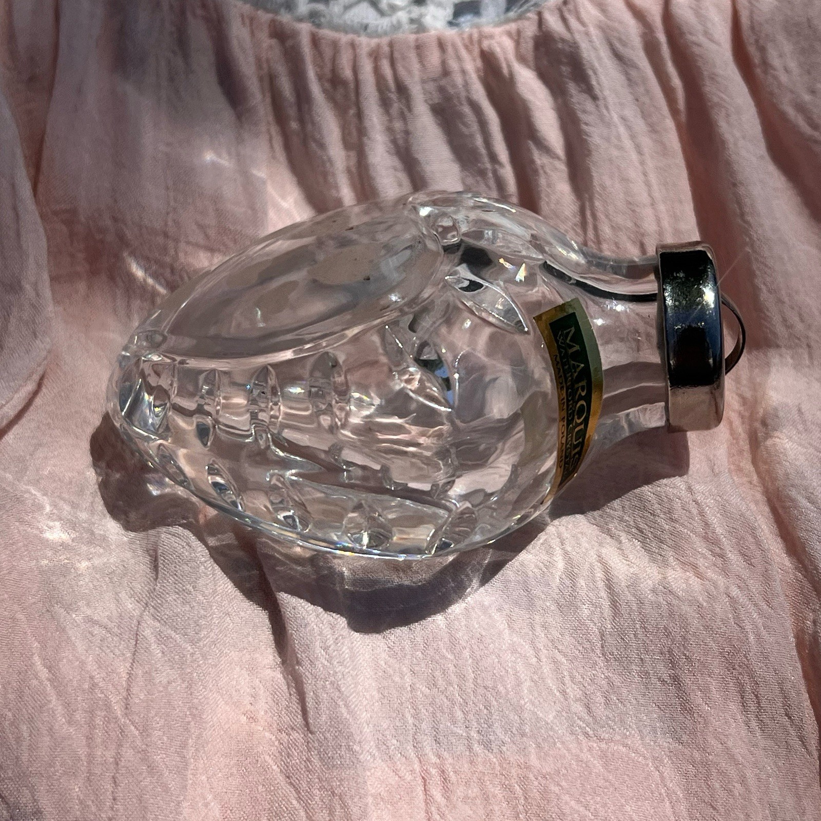 Marquis By Waterford Crystal Made In Poland Etched Bubble Heart Ornament