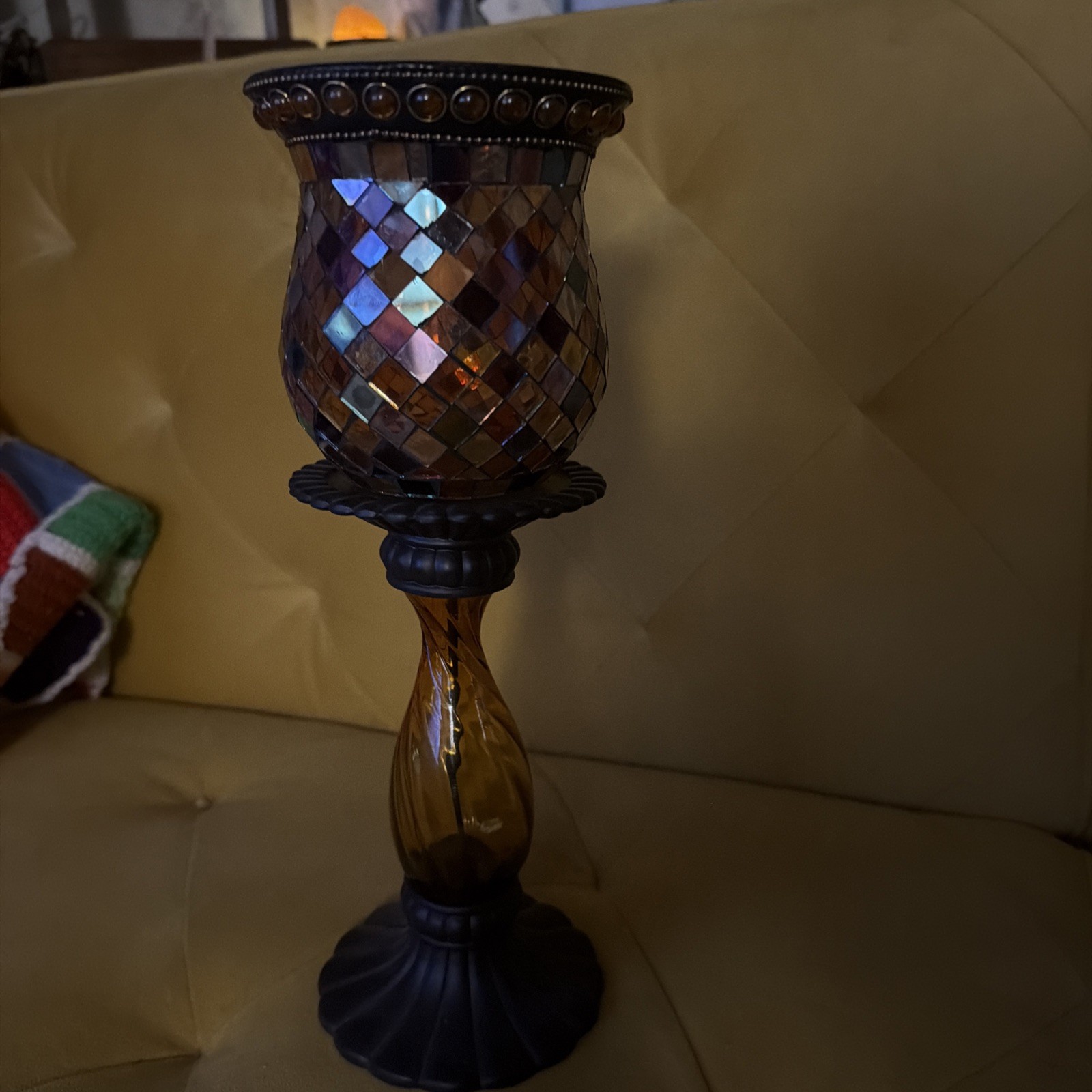 PARTYLITE Global Fusion & Mosaic Glass Candle Holder