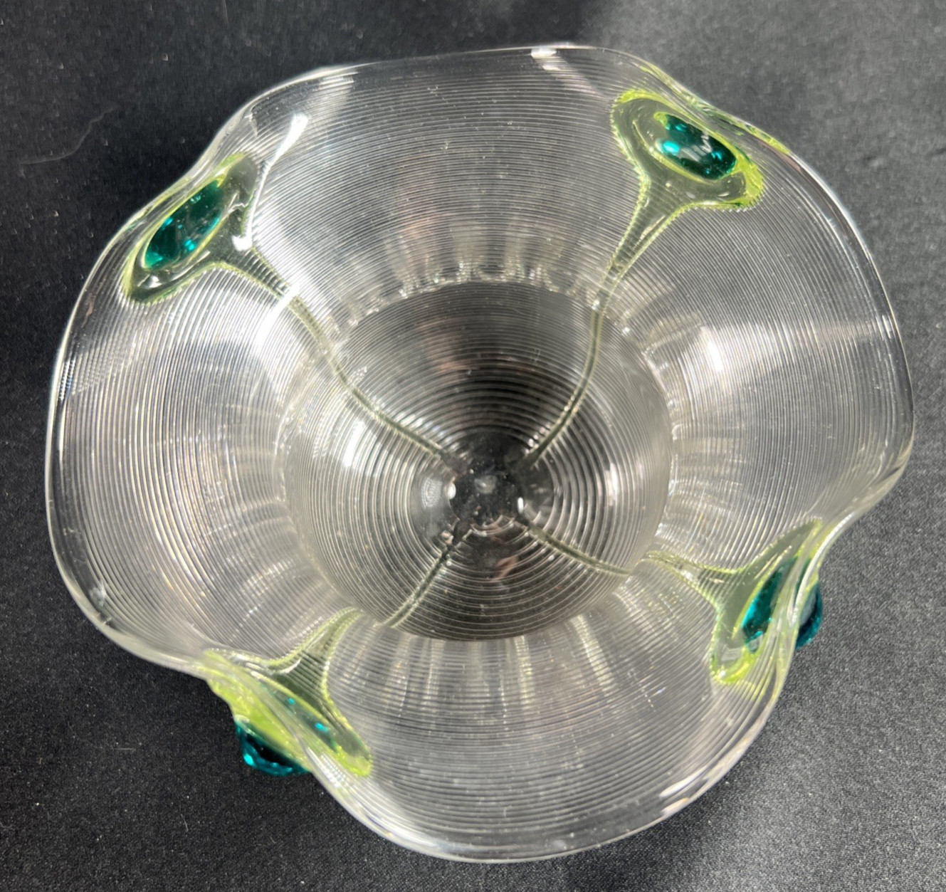 Stuart & Sons Peacock Trail CAIRNGORM Art Nouveau Bowl/Sweetmeat, ca 1905