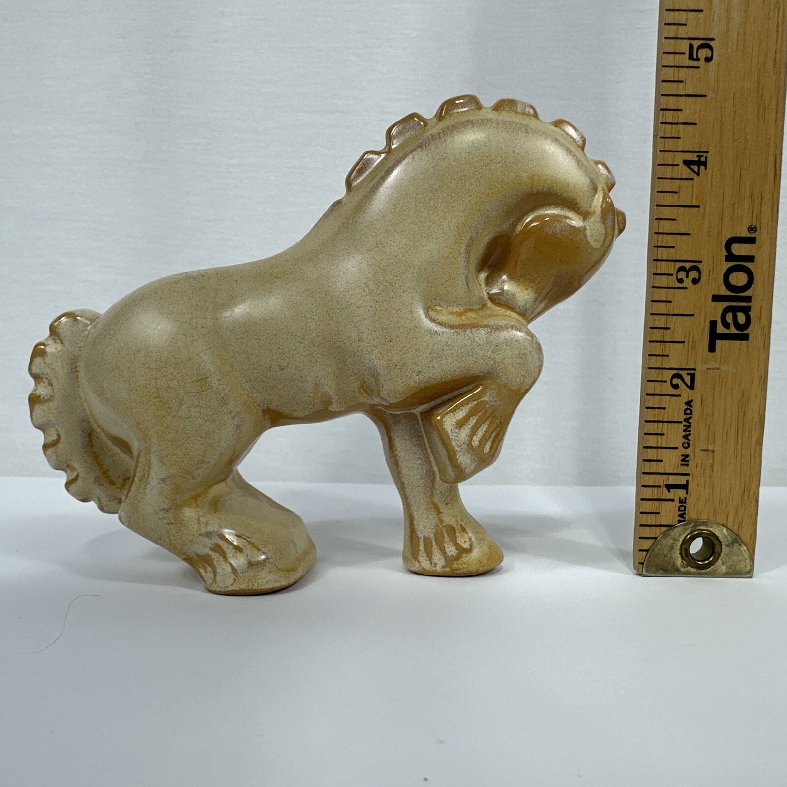 Vintage Frankoma Pottery Circus Horse in Ada Clay Color Desert Gold 4.5″x6″