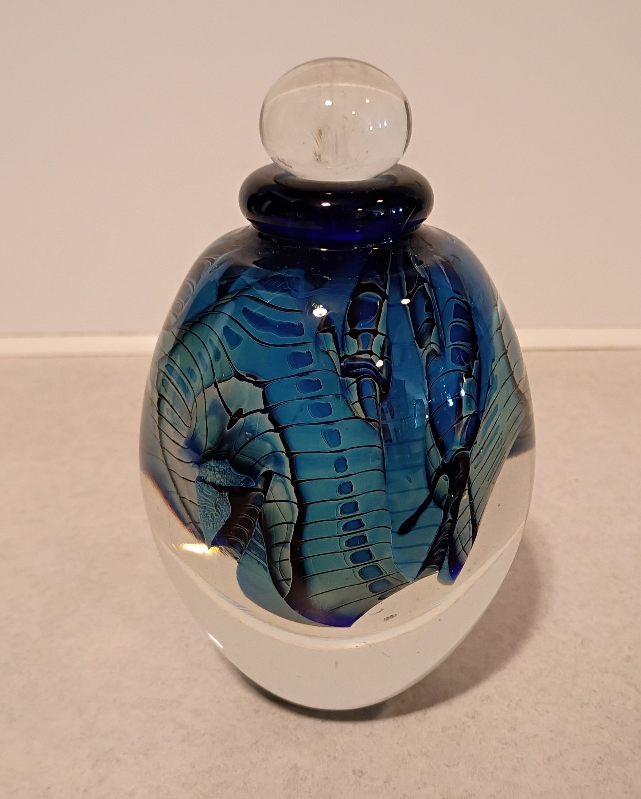1993 Winding River Eickholt Art Glass Paperweight Perfume Bottle