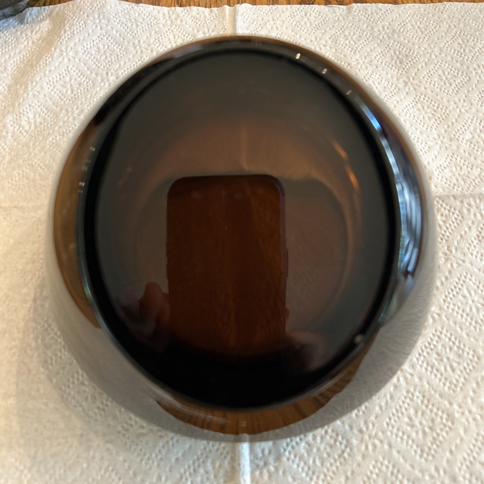 Vintage Viking Lg Orb Sphere MCM Mid Century Amber Glass Cigarette Cigar Ashtray