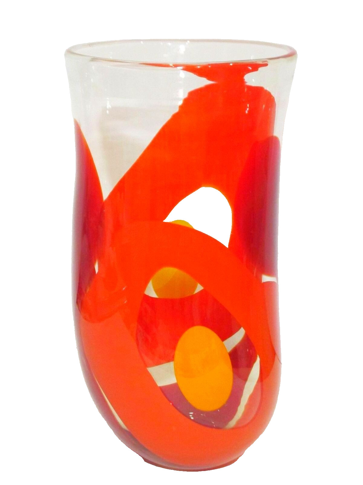 Substantial 33 cm Tricia Allen Signed Cylinder Vase — Studio Glass Artist