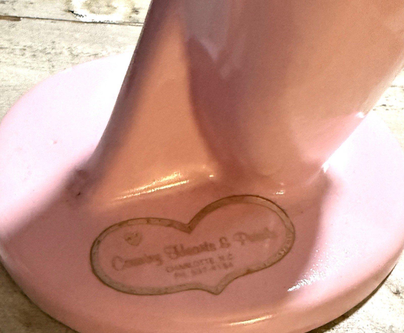 RARE Vintage MCM Pottery Pink Ballet Slipper Shoe Vase Planter 1950 Charlotte NC