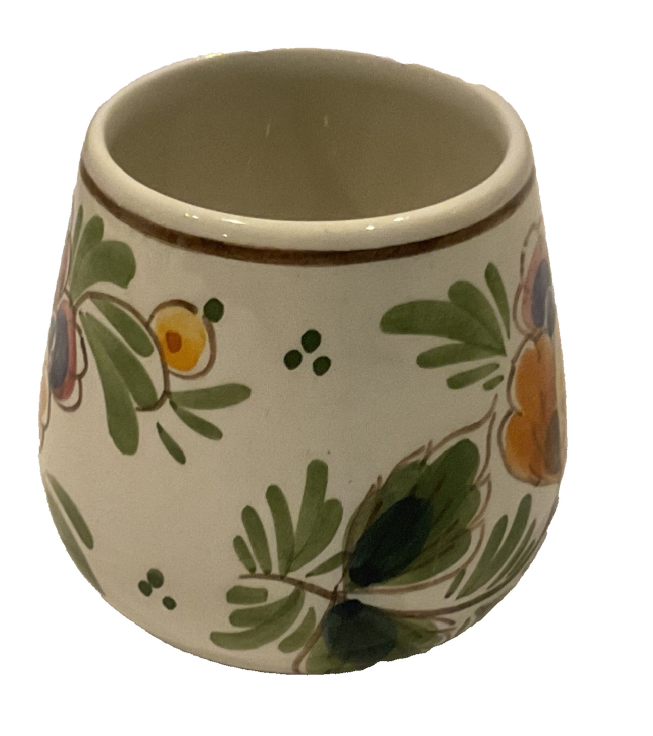 Vintage Dutch DP Delft Pottery Small Floral Vase 3.5″