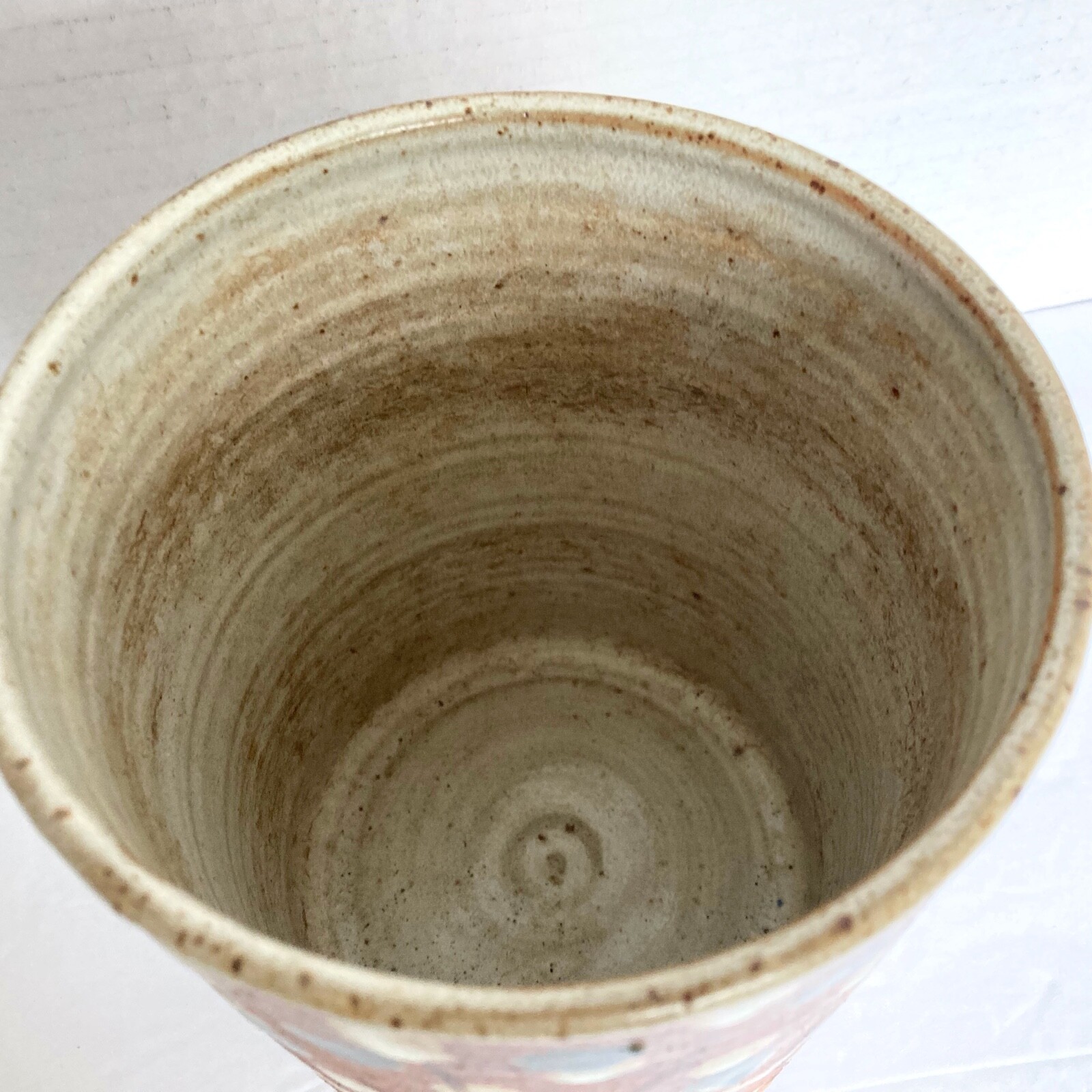 Studio Pottery Piece Signed Hoegger Art Vase Polka Dot Mid Century Modern