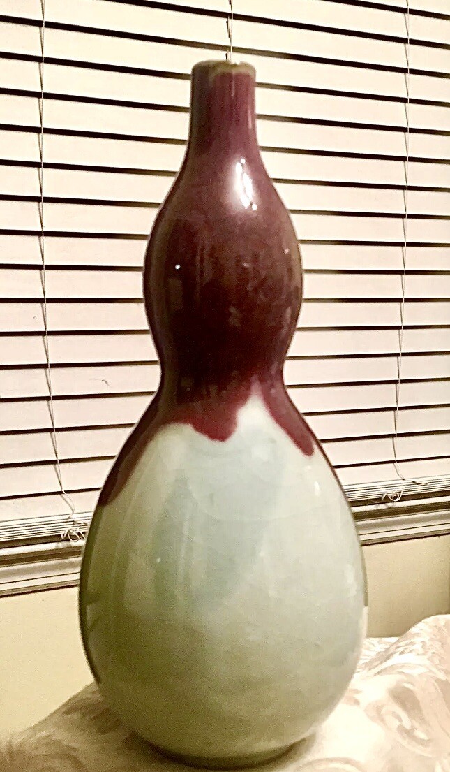 Beautiful Glazed Burgundy Color Pottery Art Vase by Diane Love for Mikasa Japan