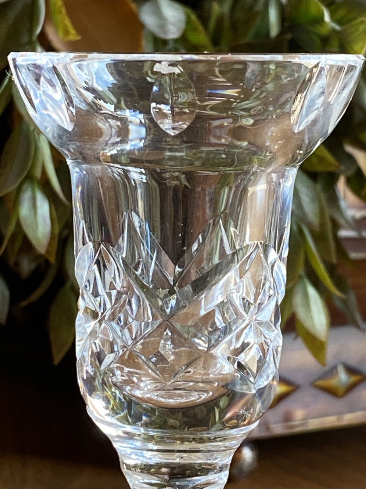 Waterford Crystal Lismore 5 3/4″ Candlesticks Candle Holders Never Used Pair EUC
