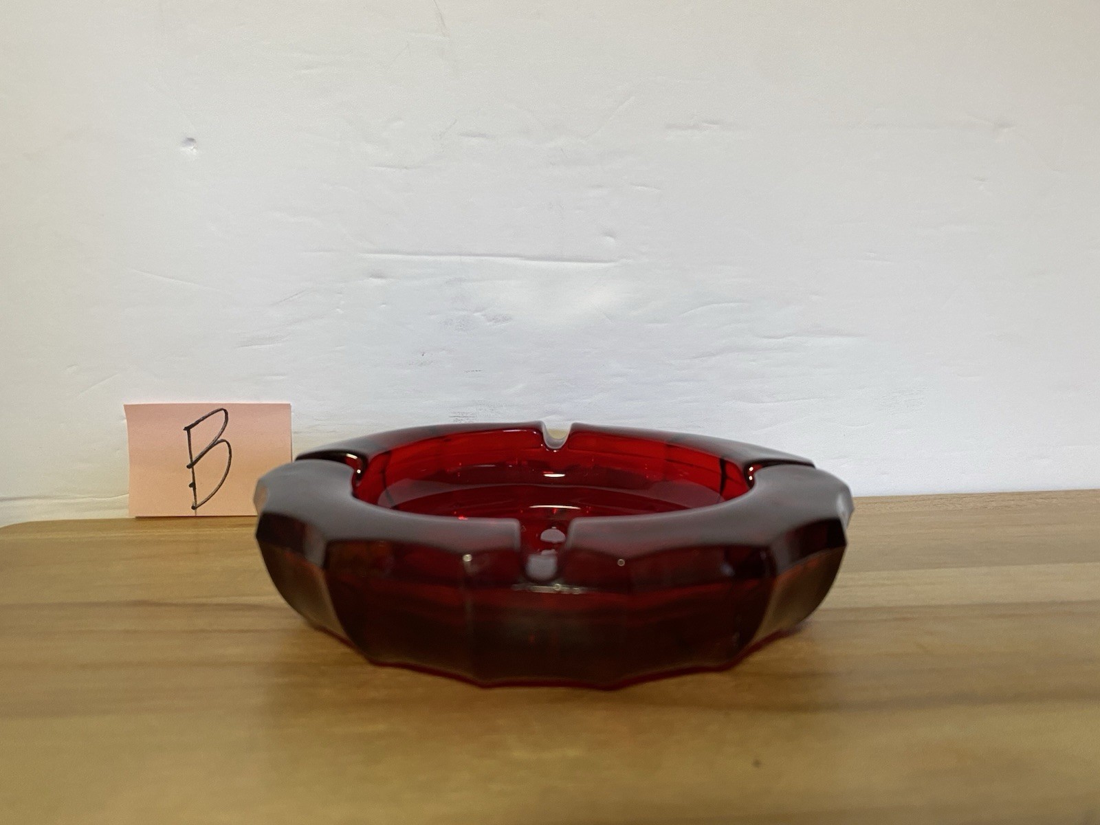 Fostoria Ruby Red Glass Ashtray 1887 Liberty Coin Eagle Ash Tray 5.25” Dias #B