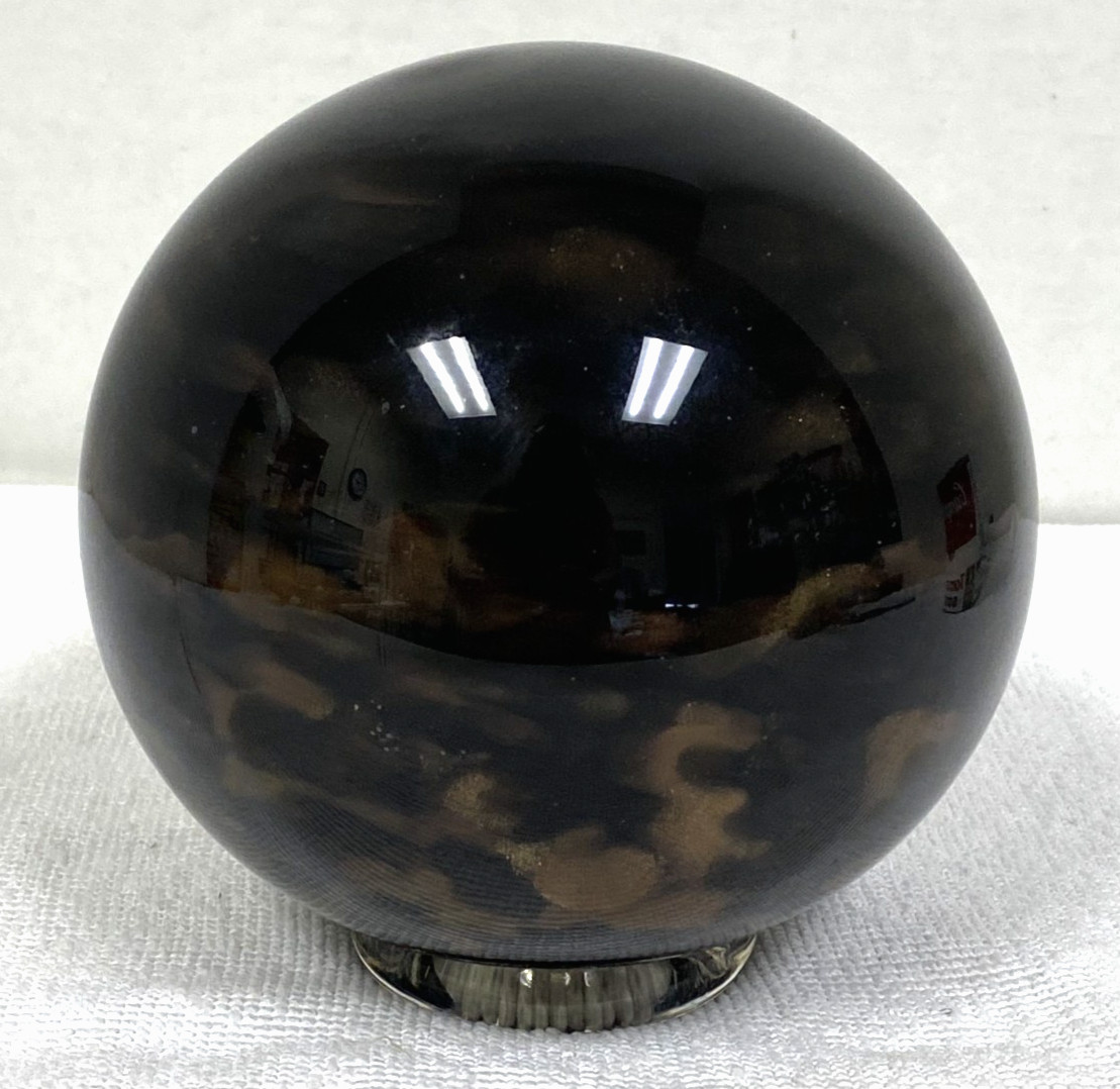 Lincoln City 2003 Artist Sign Art Glass Black Golden Copper Glass Fishing Float