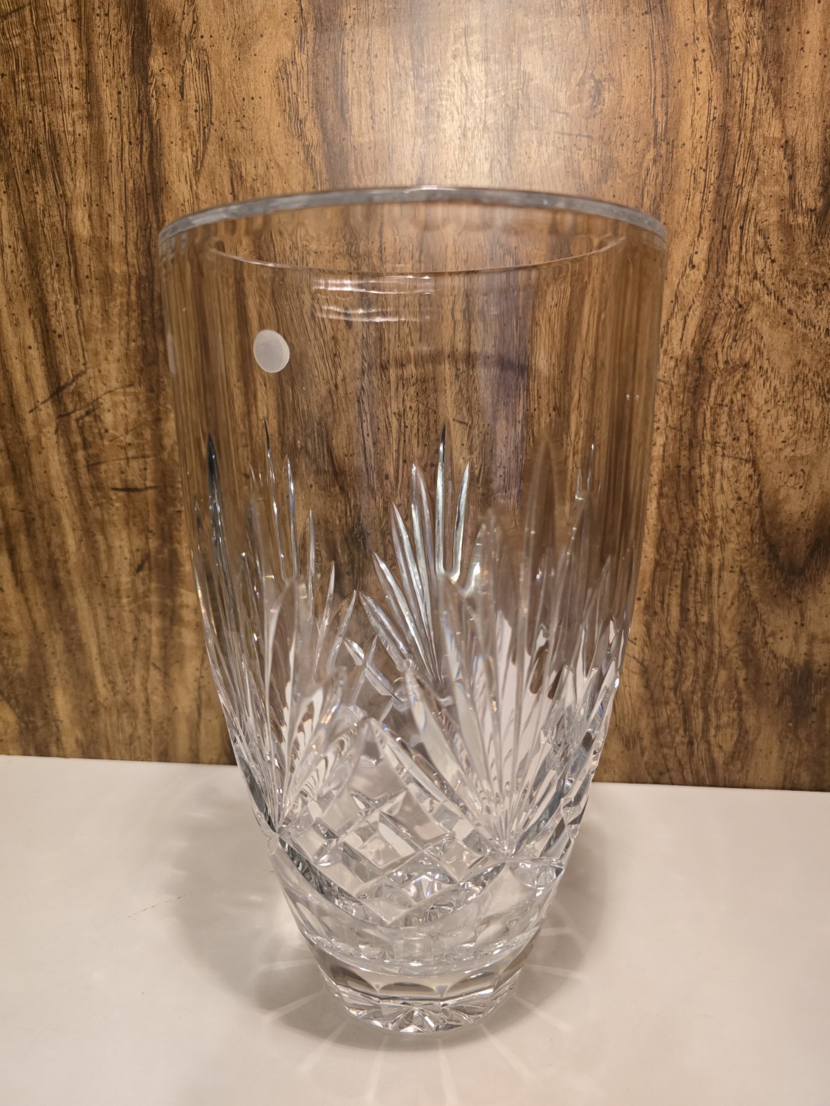 Rogaska Richmond 10″ Flared Crystal Vase Hand Cut Slovenia WITH STICKER