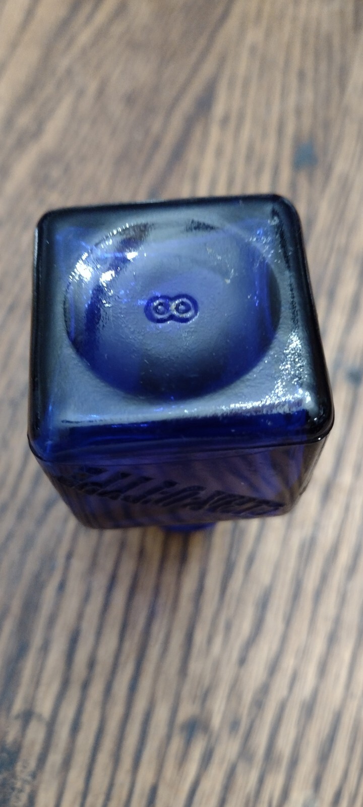 Antique Clar-O-Type Cobalt Blue Bottle – Wooden Stopper – Typewriter Cleaner