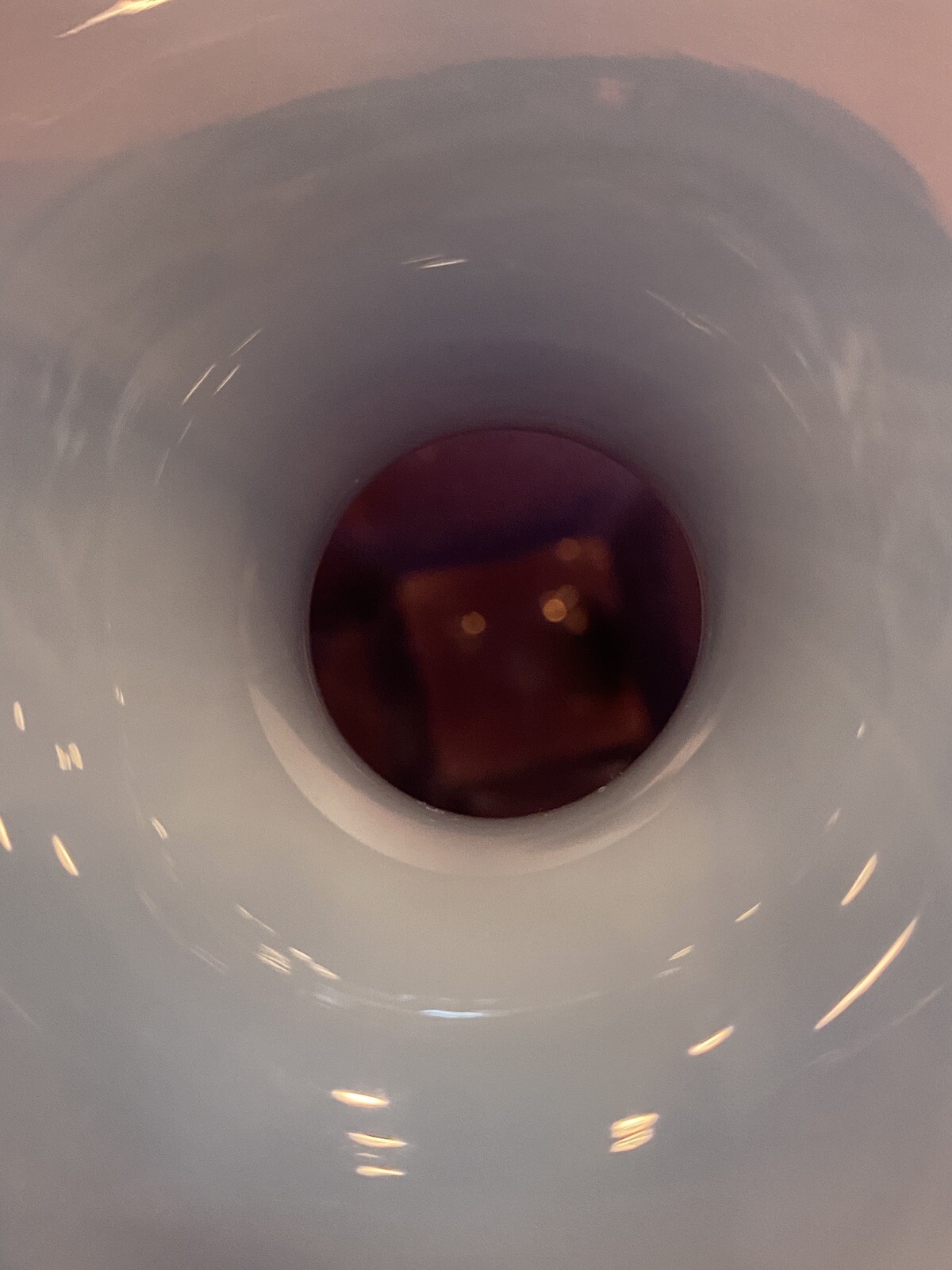 STUNNING FENTON Amethyst Opalescent Square Shaped Art Glass Vase W/LABEL 7.5″H