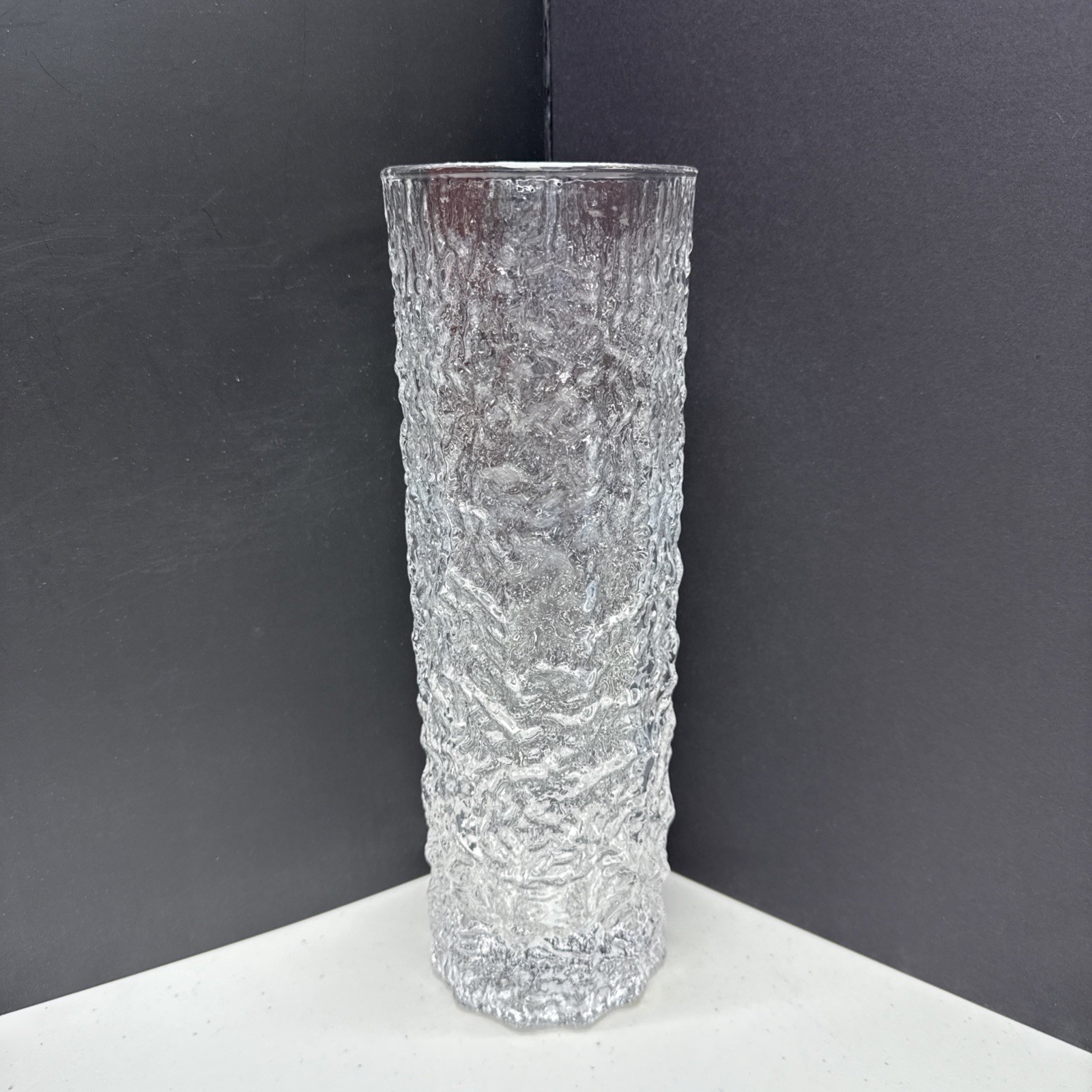 MCM IVV Selezione Italian Vase Textured Bark Art Glass 12″