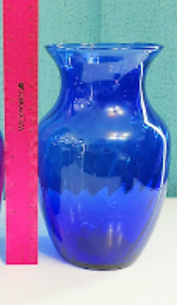 Vintage Indiana Glass Cobalt Blue Illusion Swirl Vase #1282 8″ Vase